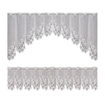White Lace Window Curtain Short Tier Panel for Kitchen Bathroom