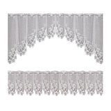 White Lace Window Curtain Short Tier Panel for Kitchen Bathroom