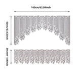 White Lace Window Curtain Short Tier Panel for Kitchen Bathroom