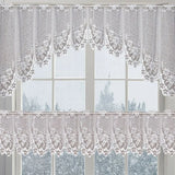 White Lace Window Curtain Short Tier Panel for Kitchen Bathroom - Extra Image