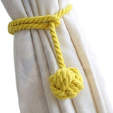 1pair Braided Cotton Curtain Tiebacks No Hole Curtain Holdbacks Hanging Balls - Beige - Extra Image