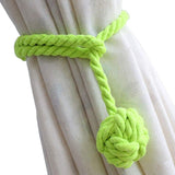 1pair Braided Cotton Curtain Tiebacks No Hole Curtain Holdbacks Hanging Balls - Beige - Extra Image