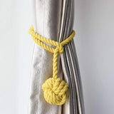 1pair Braided Cotton Curtain Tiebacks No Hole Curtain Holdbacks Hanging Balls - Navy - Extra Image