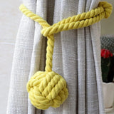 1pair Braided Cotton Curtain Tiebacks No Hole Curtain Holdbacks Hanging Balls - Pink - Extra Image