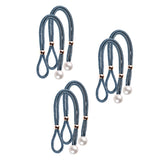 Curtain Tiebacks Pearl Strap Set 3 Pairs Decorative Buckle Holder Rings Hooks - Grey - Low Angle
