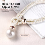 Curtain Tiebacks Pearl Strap Set 3 Pairs Decorative Buckle Holder Rings Hooks - White