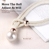 Curtain Tiebacks Pearl Strap Set 3 Pairs Decorative Buckle Holder Rings Hooks - White - 45-Degree Angle