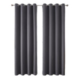 2pcs Semi Blackout Curtain Fabric Solid Colour Home Decor Drapes for Living Room - Dark Grey - 132x160cm - Extra Image