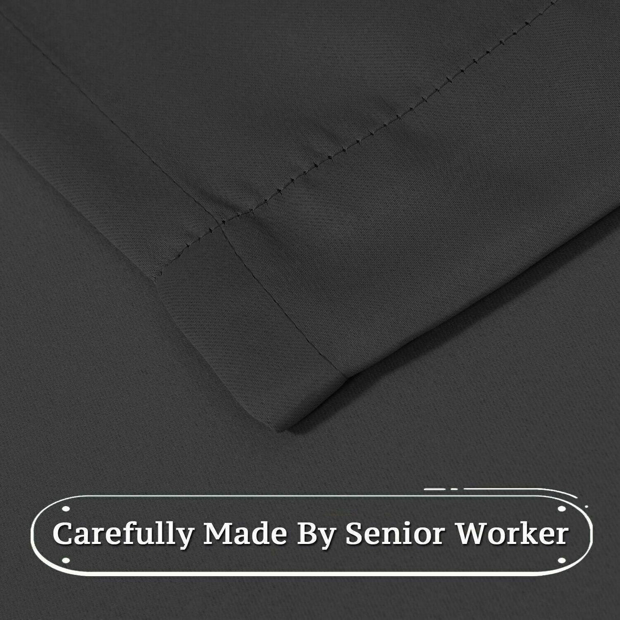 2pcs Semi Blackout Curtain Fabric Solid Colour Home Decor Drapes for Living Room - Dark Grey - 132x213cm