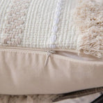 Bohemian Woven Pillow Cushion Waist Support Beige Decorative Sofa Throw Pillow
