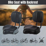 Electric Bicycle Tricycle Seat With Backrest Adjustable Comfortable Bike Seat - Grey - Front View