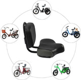Electric Bicycle Tricycle Seat With Backrest Adjustable Comfortable Bike Seat - Grey - Rear View