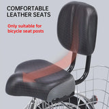 Electric Bicycle Tricycle Seat With Backrest Adjustable Comfortable Bike Seat - Grey - Close-Up Angle