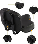 Electric Bicycle Tricycle Seat With Backrest Adjustable Comfortable Bike Seat - Grey - Low Angle