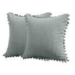 2PCS Corduroy Pillow Cover Luxury Decorative Cushion Case for Sofa Living Room - Grey