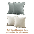 2PCS Corduroy Pillow Cover Luxury Decorative Cushion Case for Sofa Living Room - Grey