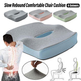 Memory Foam Seat Cushion for Office and Travel Support with Ergonomic Design - Grey