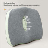 Memory Foam Seat Cushion for Office and Travel Support with Ergonomic Design - Grey - Top-Down View