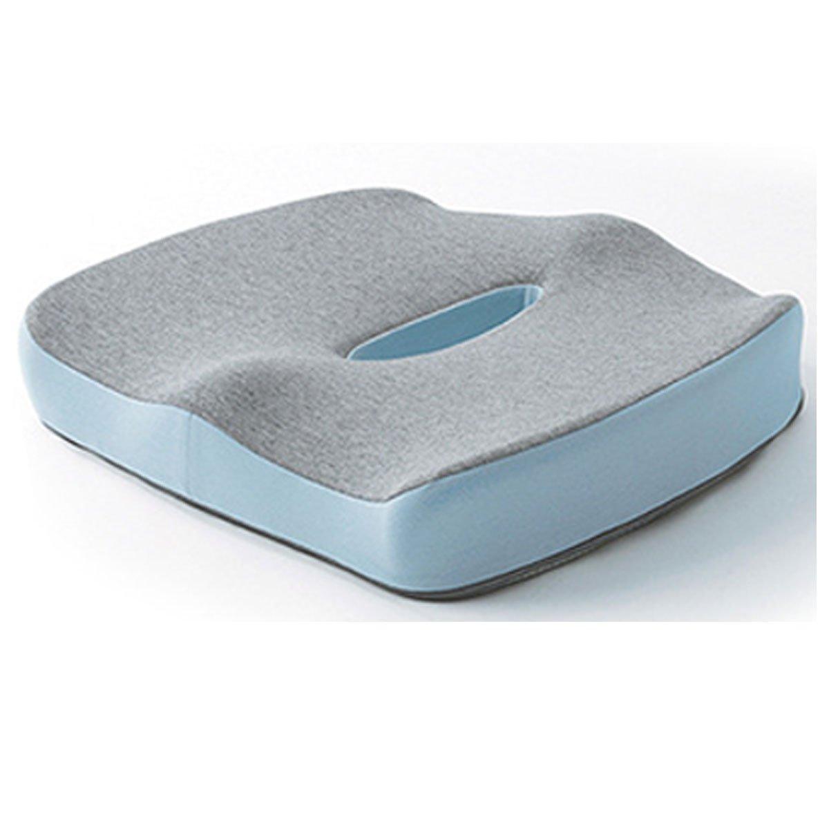 Memory Foam Seat Cushion for Office and Travel Support with Ergonomic Design - Grey