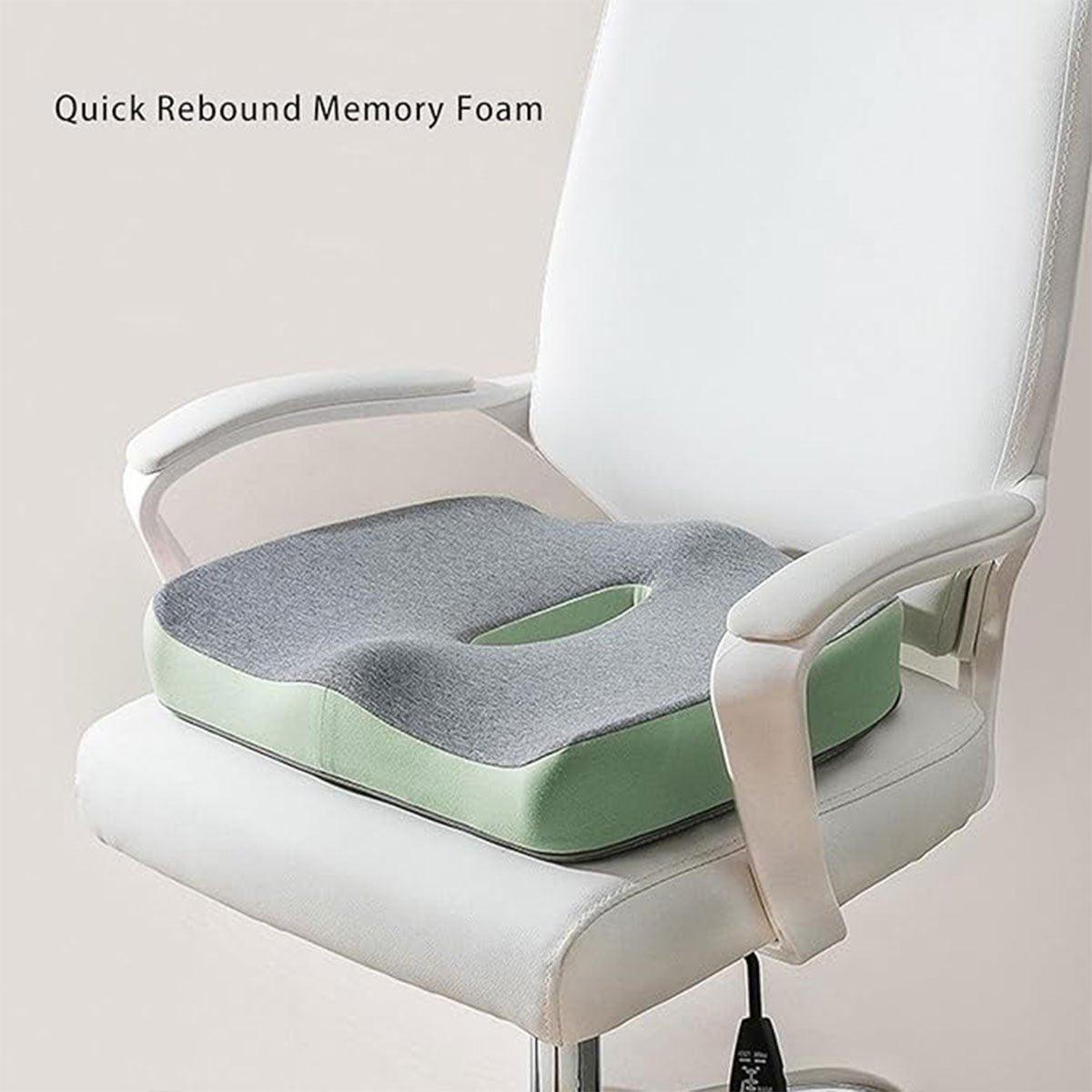 Memory Foam Seat Cushion for Office and Travel Support with Ergonomic Design - Pink