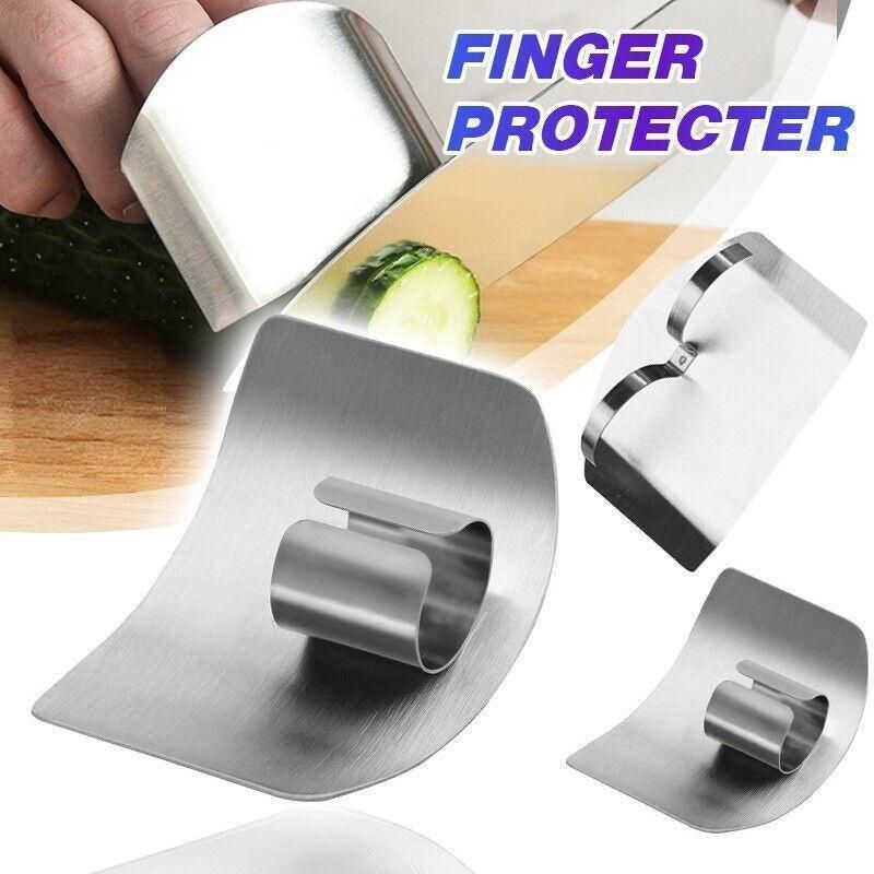 Stainless Steel Finger Protector Cutting Shield for Kitchen Slicing and Chopping - 2 Fingers