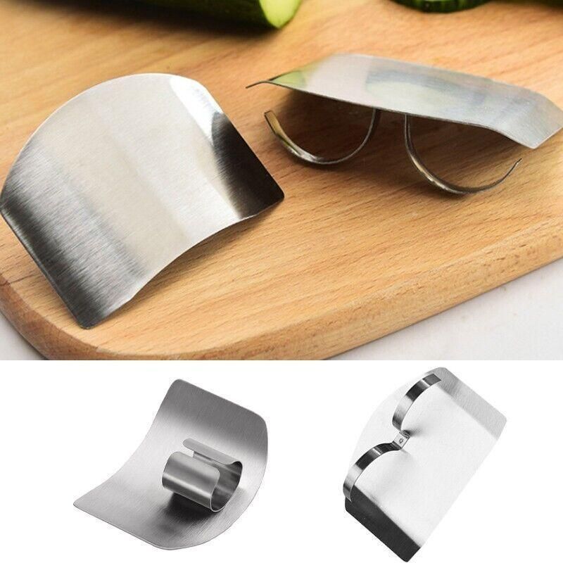 Stainless Steel Finger Protector Cutting Shield for Kitchen Slicing and Chopping - 2 Fingers
