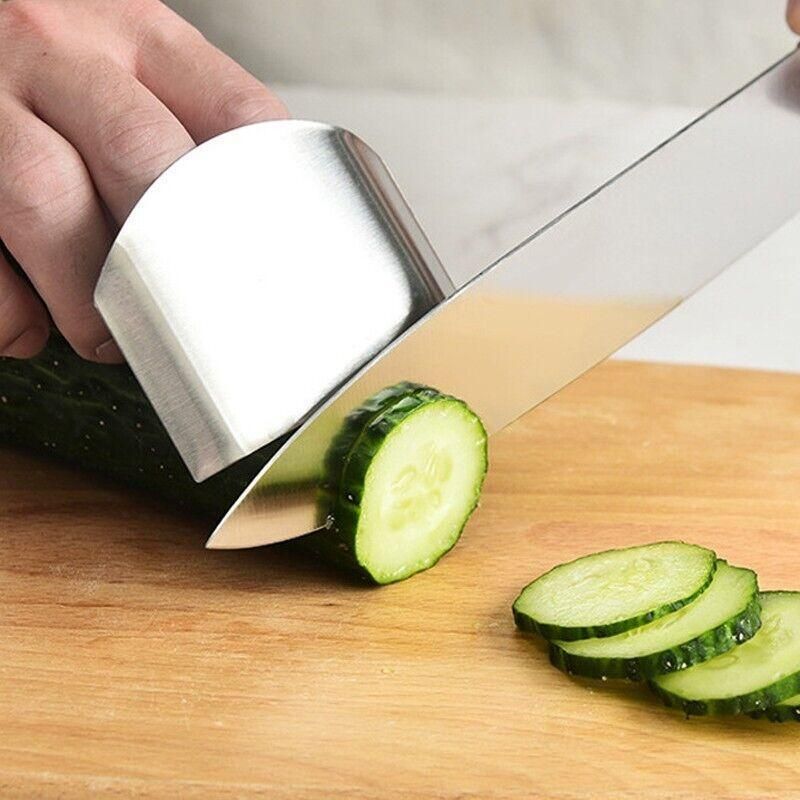 Stainless Steel Finger Protector Cutting Shield for Kitchen Slicing and Chopping - 2 Fingers