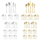 20/40pcs Stainless Steel Cutlery Set Knife Fork Spoon Western Hotel Tableware - Golden-20pcs