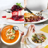 20/40pcs Stainless Steel Cutlery Set Knife Fork Spoon Western Hotel Tableware - Golden-20pcs - Top-Down View