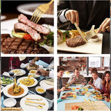 20/40pcs Stainless Steel Cutlery Set Knife Fork Spoon Western Hotel Tableware - Golden-20pcs - 45-Degree Angle