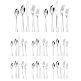 20/40pcs Stainless Steel Cutlery Set Knife Fork Spoon Western Hotel Tableware - Golden-20pcs