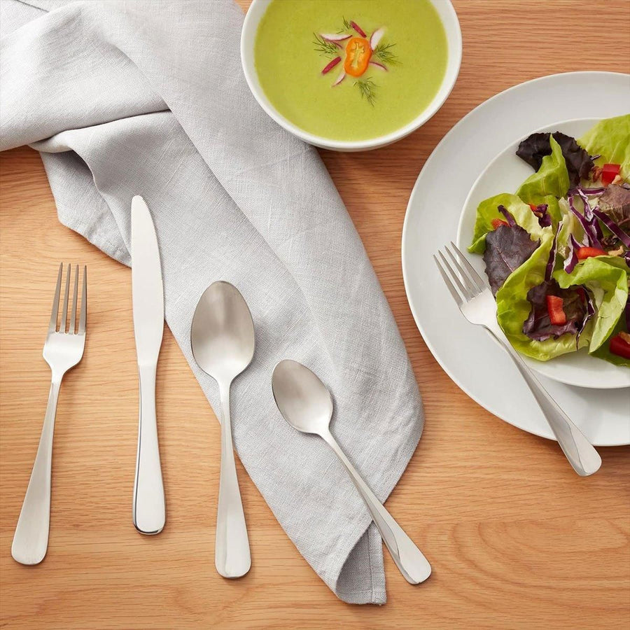 20/40pcs Stainless Steel Cutlery Set Knife Fork Spoon Western Hotel Tableware - Silver-20pcs