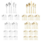 20/40pcs Stainless Steel Cutlery Set Knife Fork Spoon Western Hotel Tableware - Silver-40pcs
