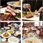 20/40pcs Stainless Steel Cutlery Set Knife Fork Spoon Western Hotel Tableware - Silver-40pcs