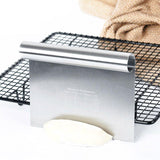 Stainless Steel Dough Cutter Knife Measurement Scraper Pastry Baking Tool - 20cm - 45-Degree Angle
