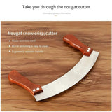 Stainless Steel Nougat Cutting Knife Arc Baking Tool For Snowflake Crisp Candy - 45-Degree Angle