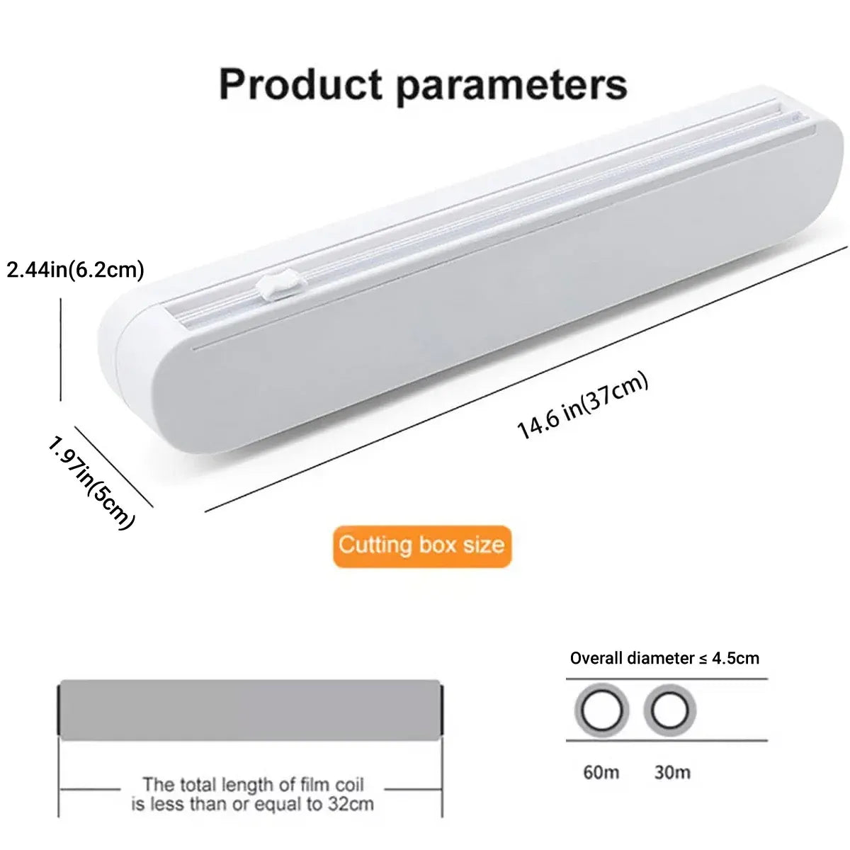 Plastic Wrap Cutter Kitchen Tool Storage Cutting Box Divider Household Organizer
