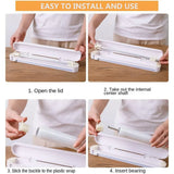 Plastic Wrap Cutter Kitchen Tool Storage Cutting Box Divider Household Organizer - Rear View