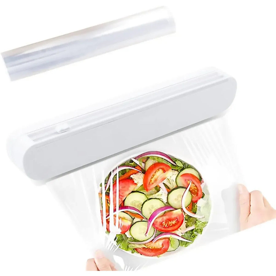 Plastic Wrap Cutter Kitchen Tool Storage Cutting Box Divider Household Organizer