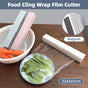 Plastic Food Wrap Dispenser Cutter Foil Cling Film Storage Holder Box Kitchen - Pink
