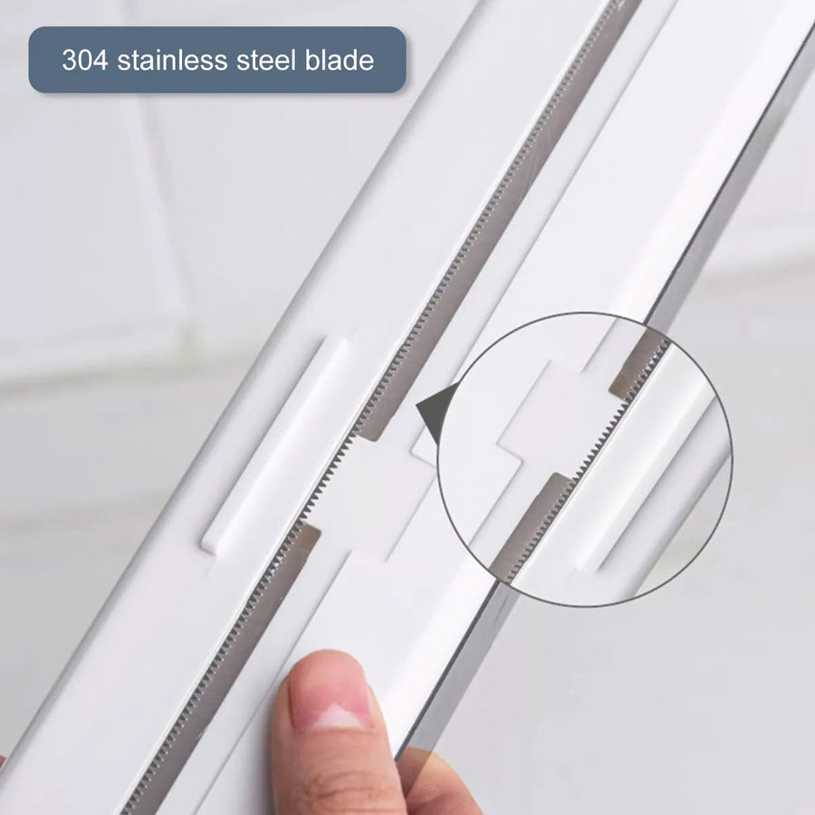 Plastic Food Wrap Dispenser Cutter Foil Cling Film Storage Holder Box Kitchen - White