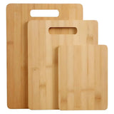 Household Cutting Board Set 3PCS Square Wooden Kitchen Chopping Boards For Food - Front View