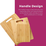 Household Cutting Board Set 3PCS Square Wooden Kitchen Chopping Boards For Food - 45-Degree Angle