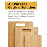 Household Cutting Board Set 3PCS Square Wooden Kitchen Chopping Boards For Food - Extra Image