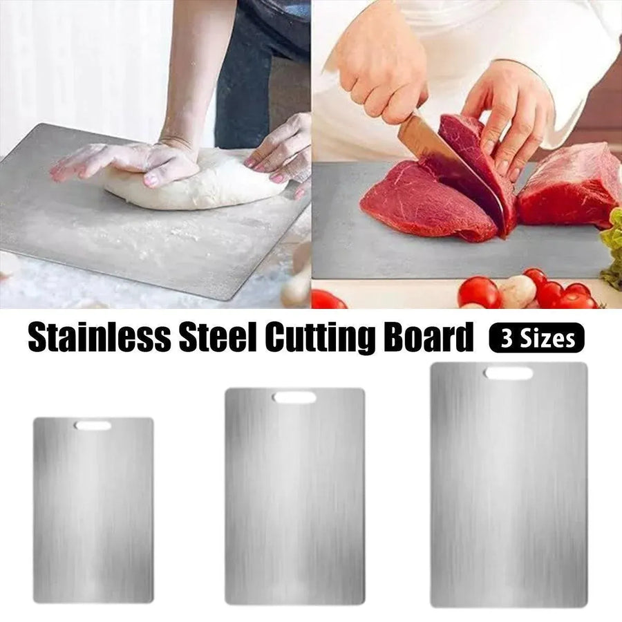 Double-Sided Stainless Steel Cutting Board Household Kitchen Chopping Board - 46x30cm