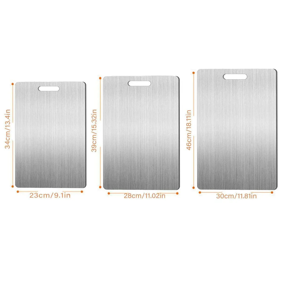 Double-Sided Stainless Steel Cutting Board Household Kitchen Chopping Board - 46x30cm