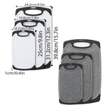 3pcs Wheat Straw Plastic Cutting Board Set Chopping Board Kitchen - Black - Side View
