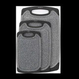 3pcs Wheat Straw Plastic Cutting Board Set Chopping Board Kitchen - Black - Rear View