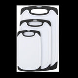 3pcs Wheat Straw Plastic Cutting Board Set Chopping Board Kitchen - Black - Close-Up Angle