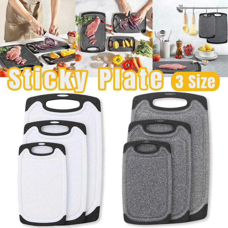 3pcs Wheat Straw Plastic Cutting Board Set Chopping Board Kitchen - White